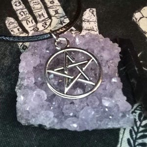 Silver Pentacle Necklace on Chain or Cord