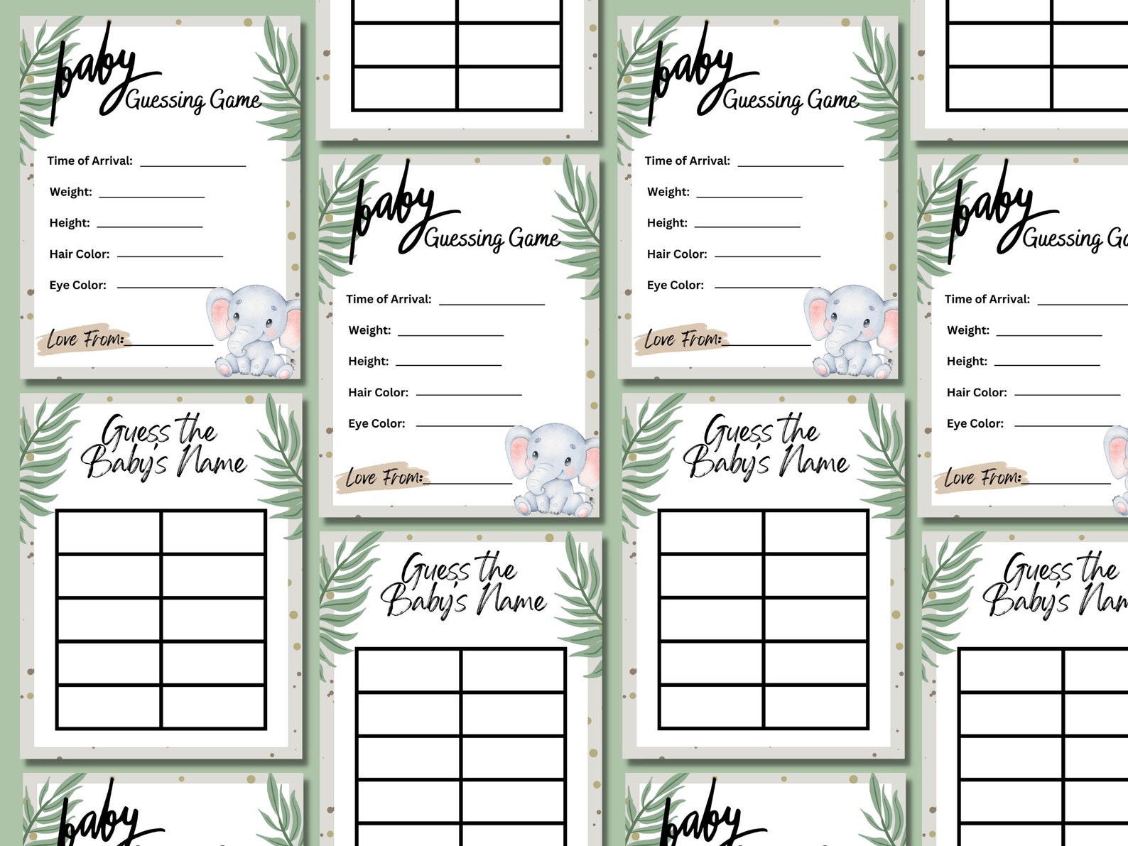Printable Baby Shower Games Etsy Printable Baby Shower Games Etsy