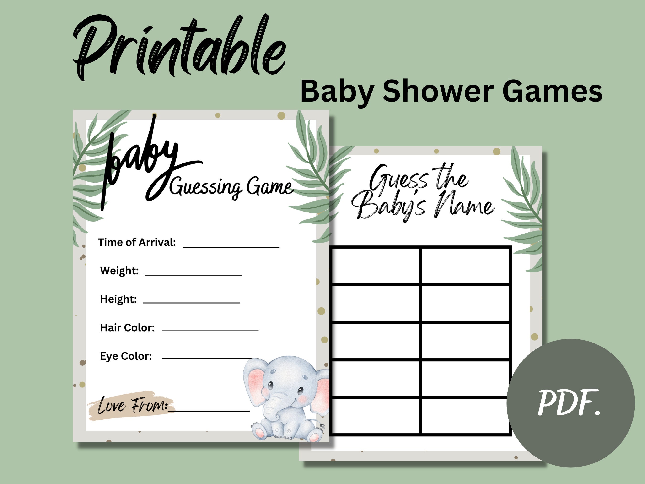 Printable Baby Shower Games Etsy Printable Baby Shower Games Etsy