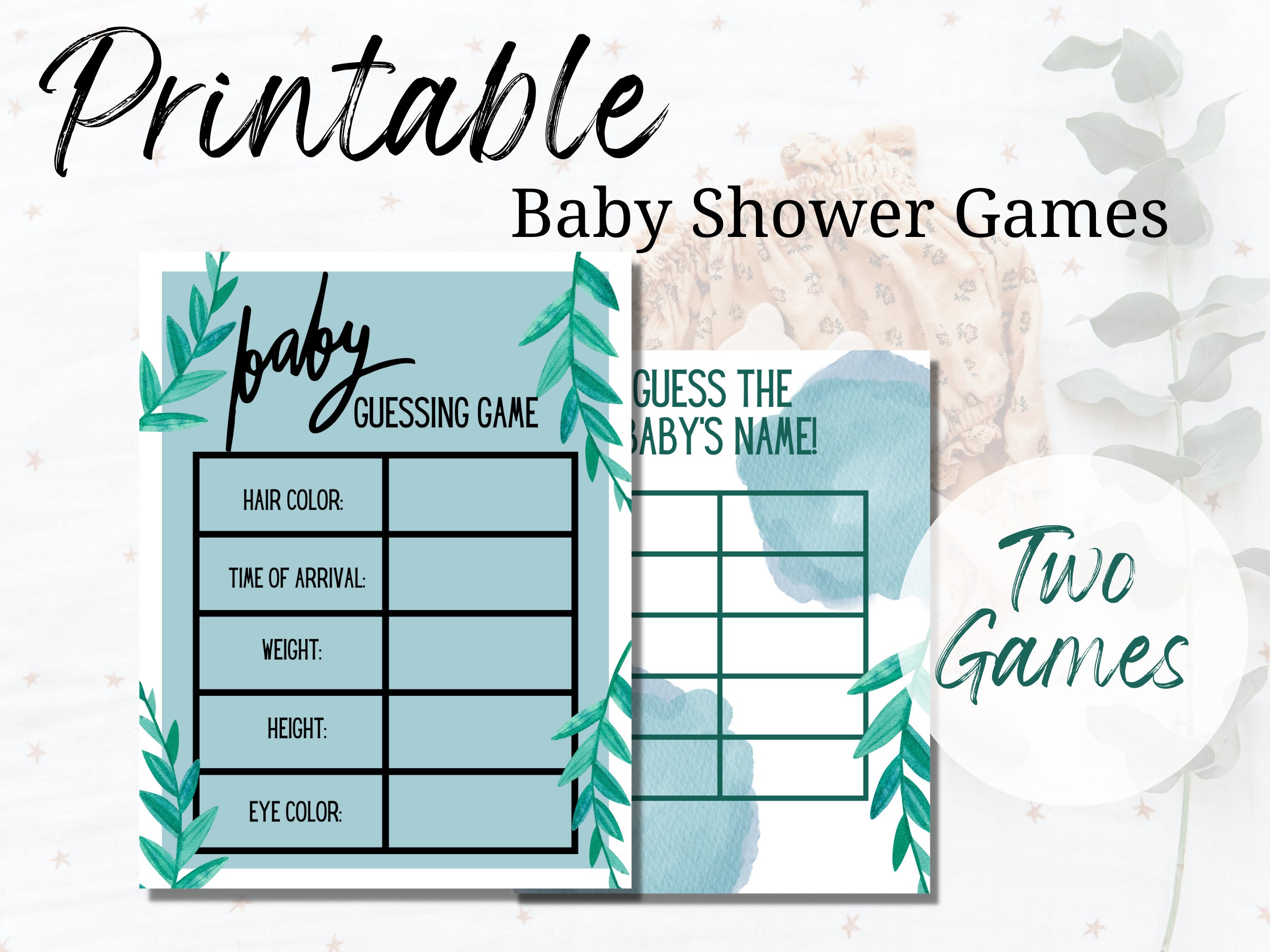 Printable Baby Shower Games Etsy Printable Baby Shower Games Etsy