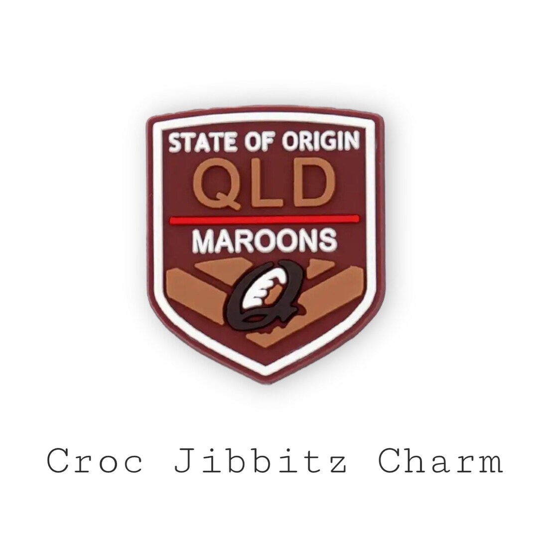 State of Origin QLD Maroons Rugby League Croc Jibbitz Charm Etsy