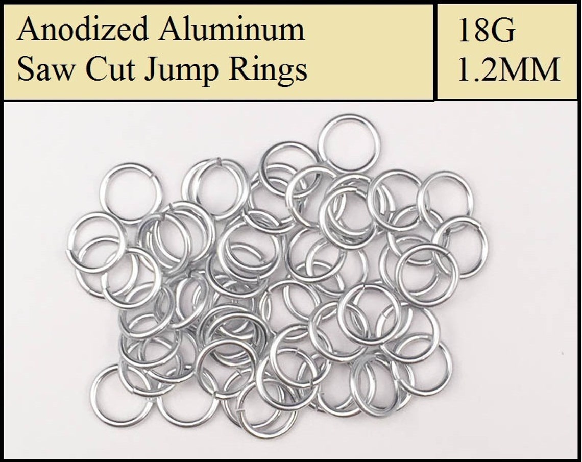 100 Silver Aluminum Jump Rings 1.2mm 18 Gauge SWG 16 Etsy Canada