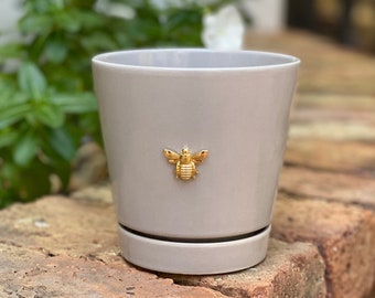 4&quot; Ceramic Indoor Planter - Grey