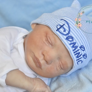 Personalized Newborn Boy Hospital Hat, Embroidered Baby Shower Gift