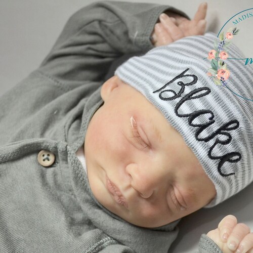 Personalized newborn hospital hats clearance