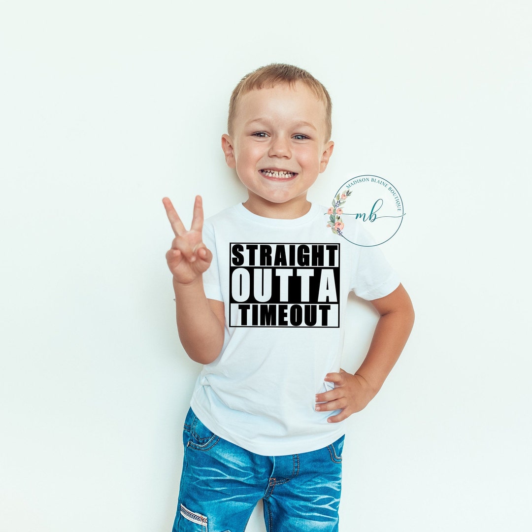 Straight Outta Time Out Tshirt Boys Shirt Toddler Boy Etsy