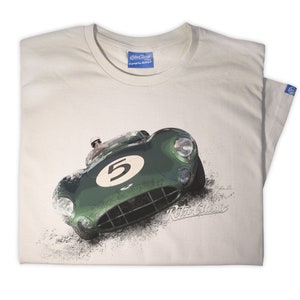T-shirt homme rétro classique Aston Martin DBR1 Voiture de sport classique
