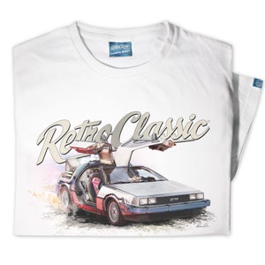 RetroClassic BTTF Car Replica &#39;DeLorean Time Machine&#39; Mens T-Shirt