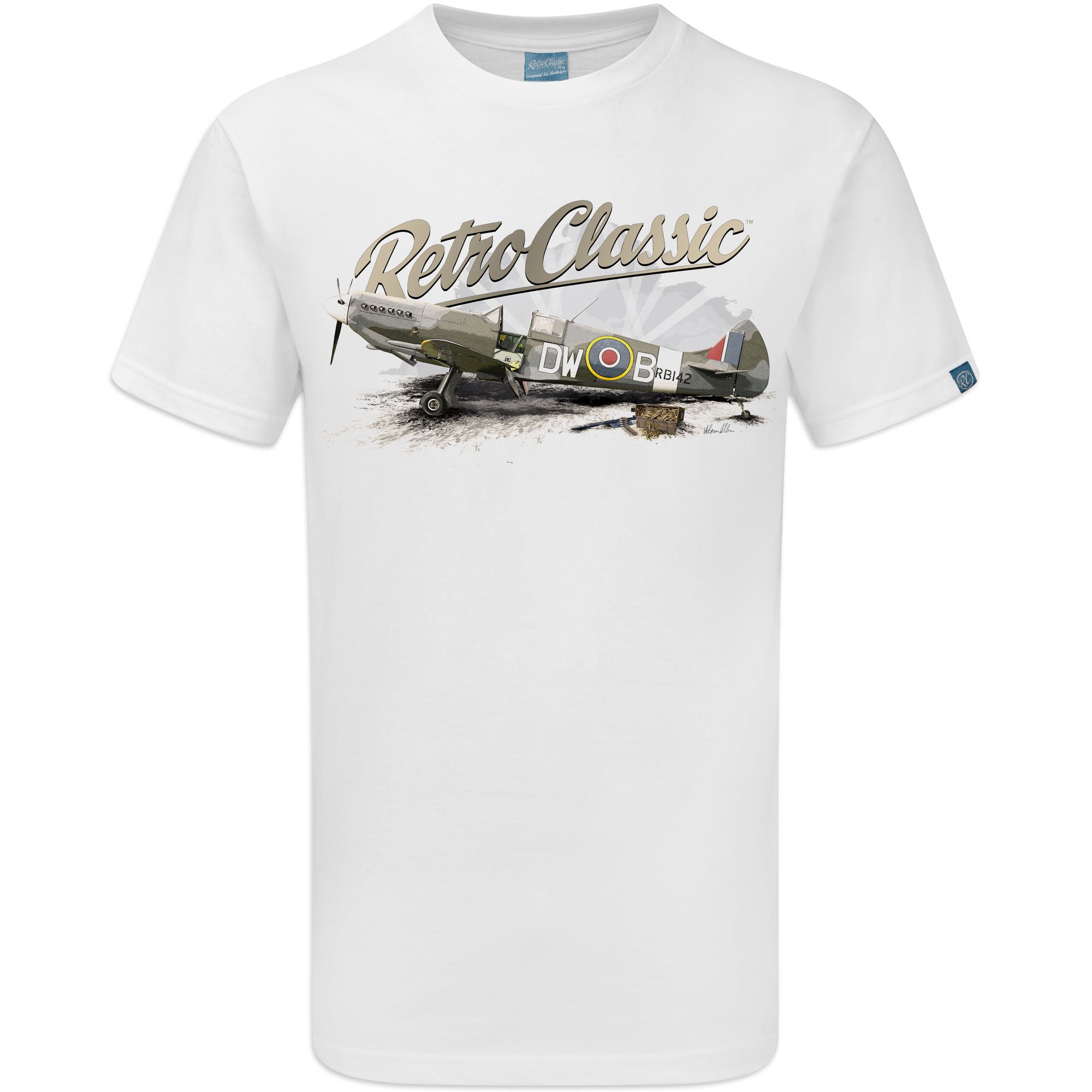 A WWII-era RAF Supermarine Spitfire Fighter Plane Soars Through A Pale Sky Propeller Spinning At Duxford England Image671985228