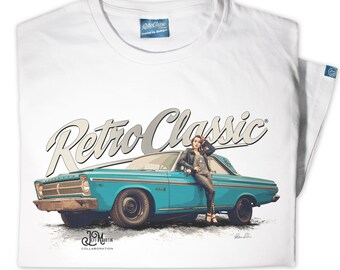 RetroClassic 65 Plymouth Belvedere and Rina Bambina Mens T-Shirt