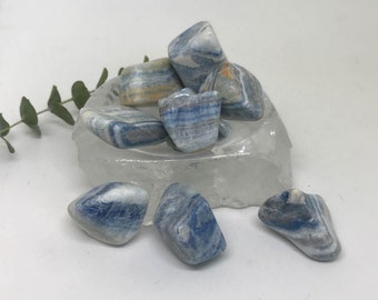 Tumbled Blue Calcite -Dolomite  - A stone for Creativity and Peace