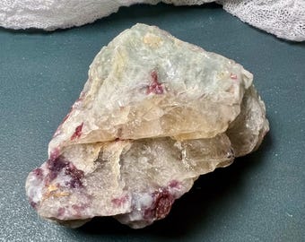 Natural Citrine with Lepidolite and Pink Tourmaline Rough - The Stone for Personal Power and Abundance