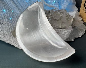 Selenite Crescent Moon Bowl -  The Stone for Calm and Peace