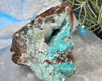 Rough Chrysocolla Specimen with druzy - The Stone for Knowledge and Strength