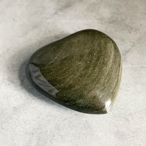 Golden Sheen Black Obsidian Heart - The Stone for Protection