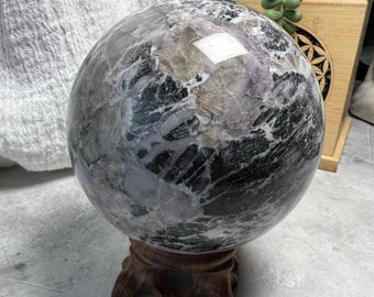 Spodumune, Lepdolite and Quartz in Matrix Sphere   - A Stone for Peacefulness