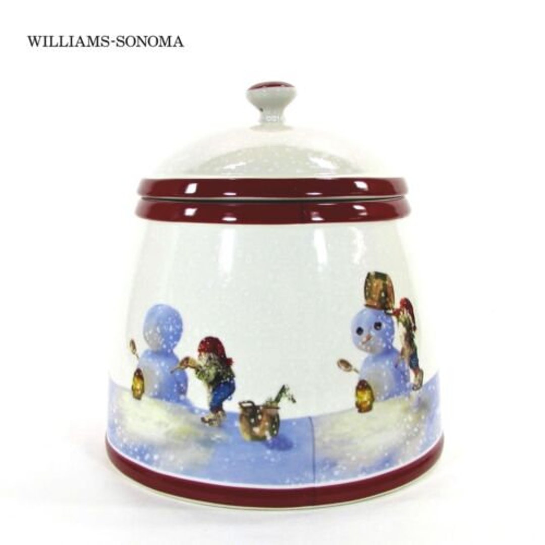12 Williams-Sonoma Snowman Christmas Canister Ceramic Cookie Jar