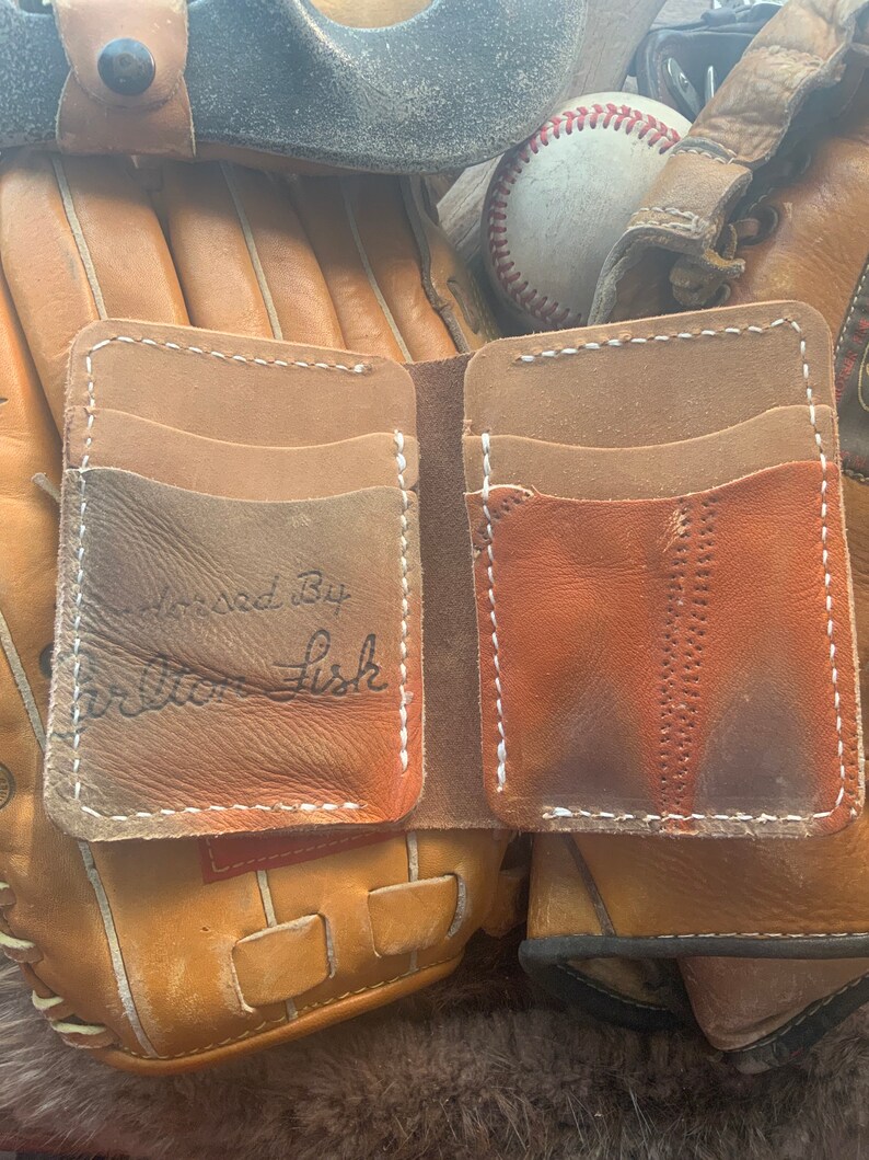 Repurposed Baseball Glove Leather Wallet Handmade From Old Etsy