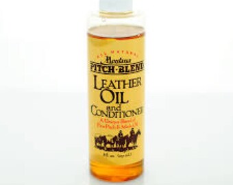 Montana Pitch Blend Leather Oil and Conditioner in an 8 ounce container, all natural leather conditioner .