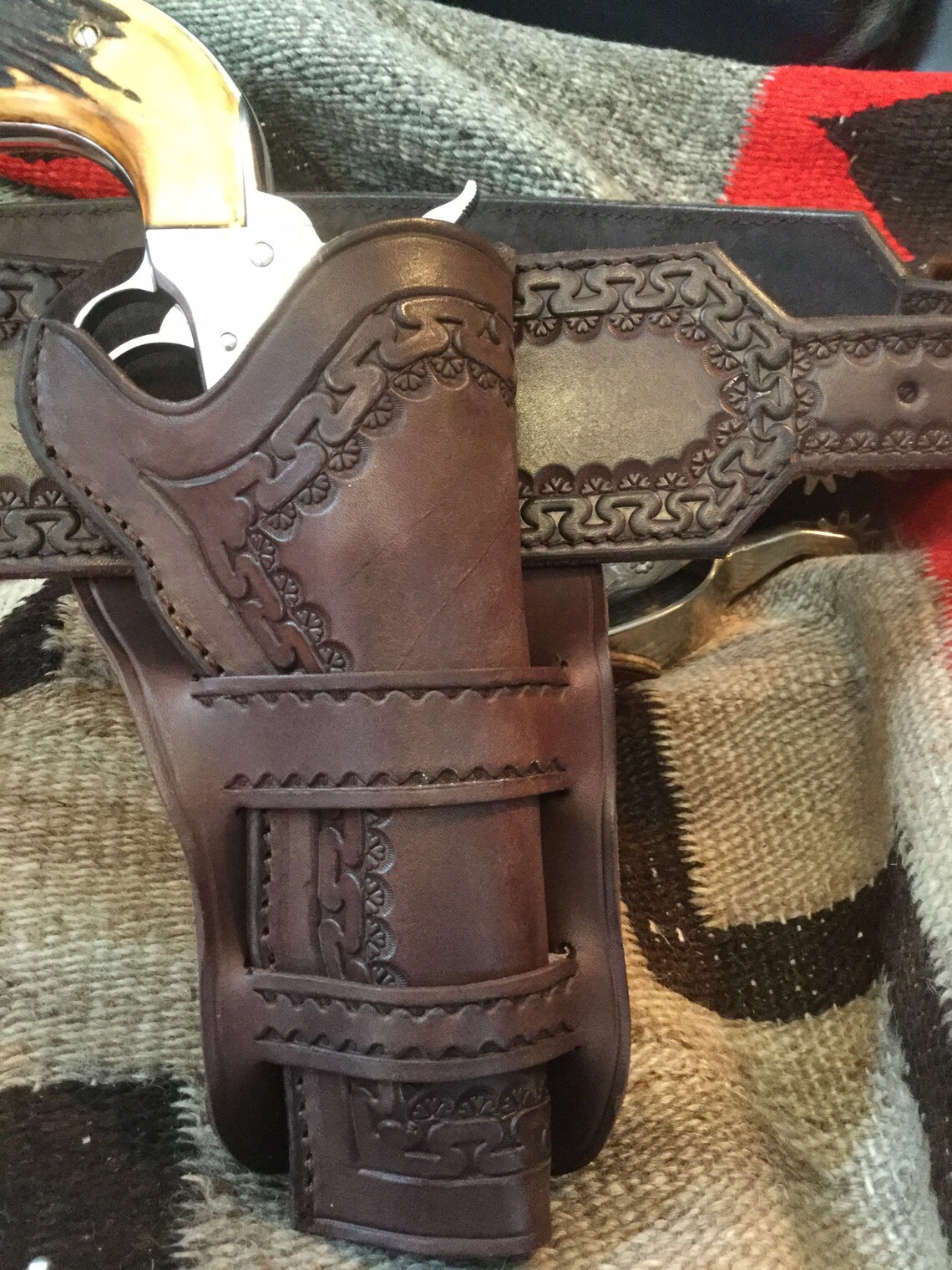 Western leather cowboy single action gun rig 43 to 48 Etsy