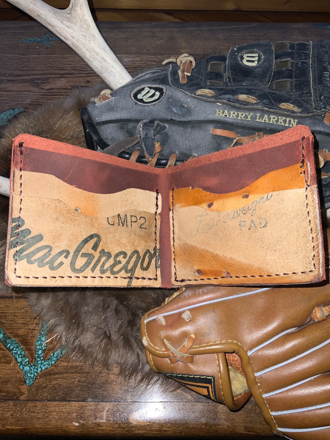 Repurposed Baseball Glove Leather Wallet Handmade From Old Etsy