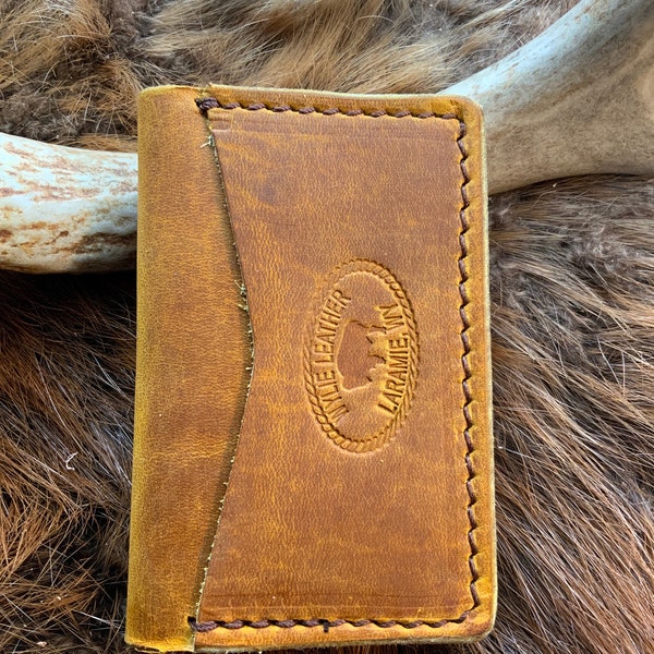 Horween leather credit card wallet. Nice soft steer hide, 3 pocket. Made in America.