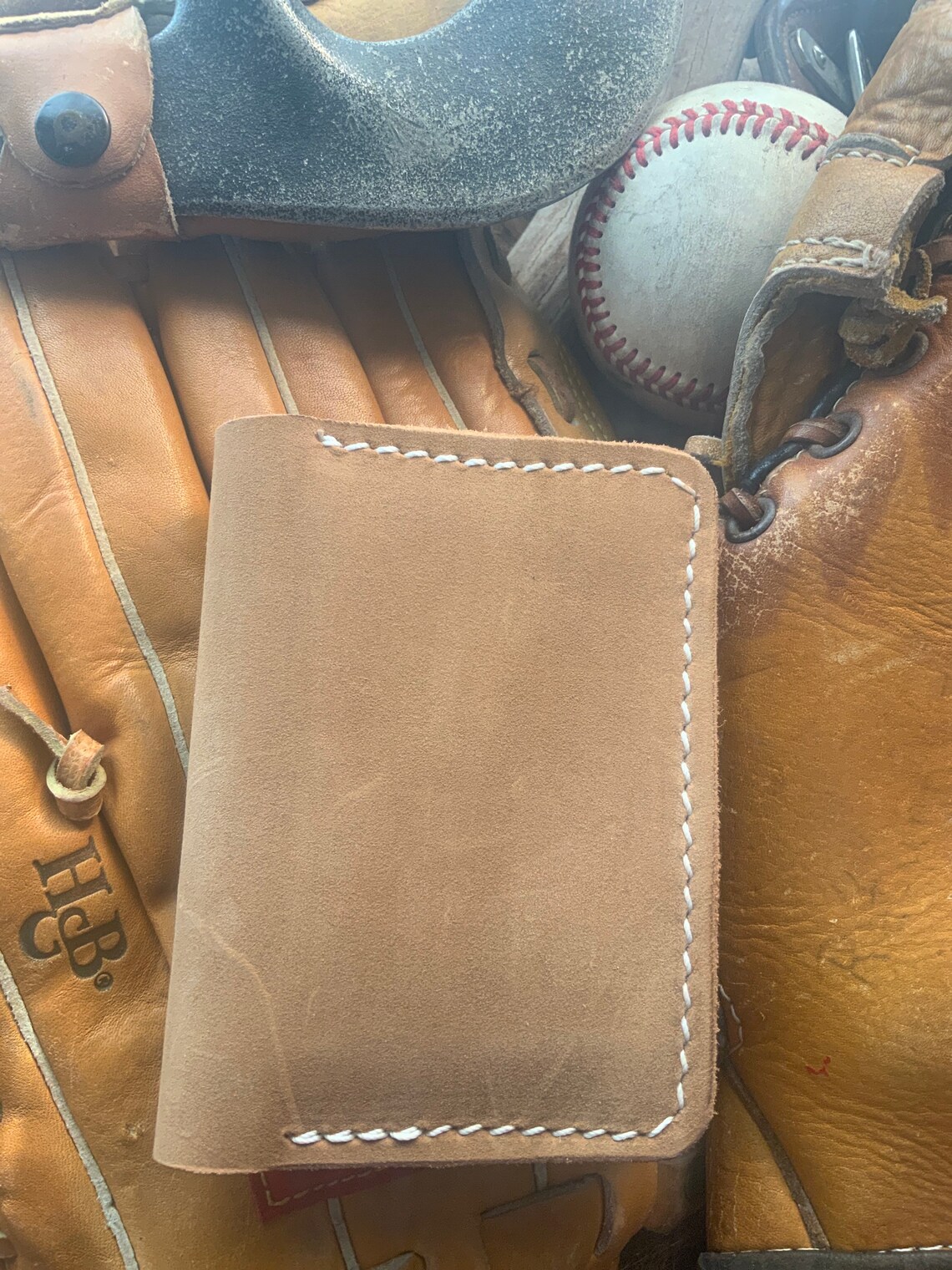 Repurposed Baseball Glove Leather Wallet Handmade From Old Etsy
