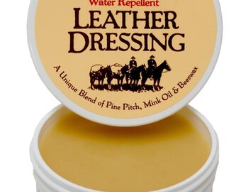 Montana Pitch Blend Leather Dressing, 4 ounce container, all natural leather conditioner .
