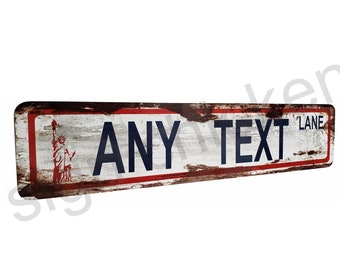 NEW YORK, Vintage, Rusty looking Custom Personalized Street Sign, any text,