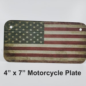 アメリカ国旗 - - カスタム名 - オートバイのナンバープレート、バイクタグ、ゴルフカート、ウォーカー、ゴーカート、スクーター、