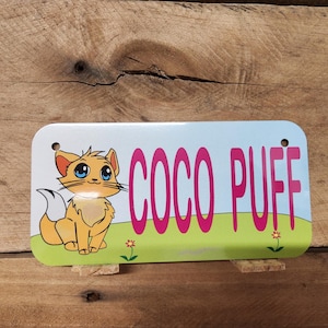 CAT, KITTEN, KITTY  - Custom Name - Bicycle license plate , Bike Tag, Golf cart, walker, go cart, scooter,