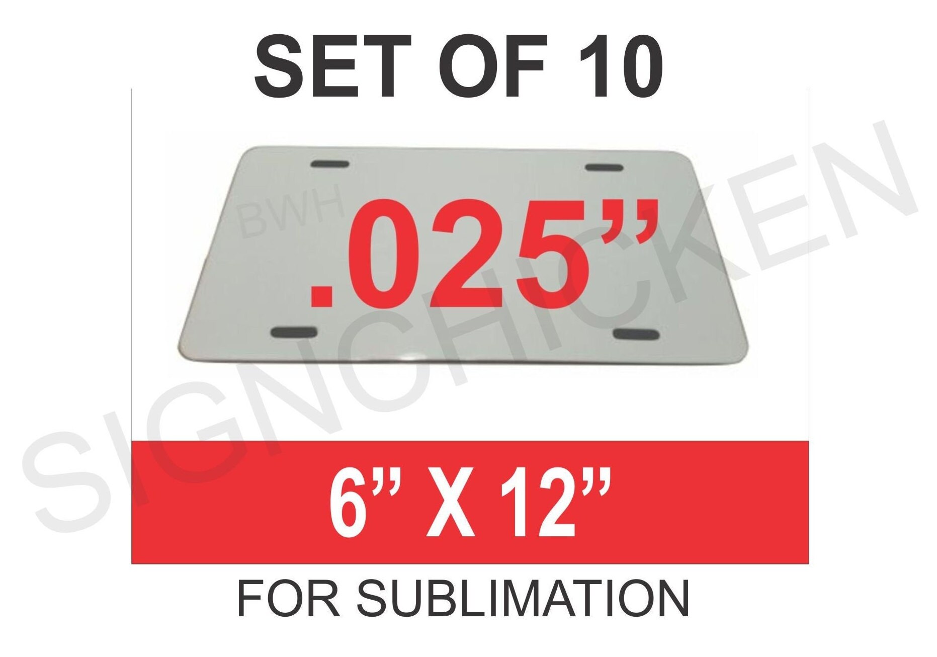 License Plate Frame Sublimation Templates: Unisub Blank Template