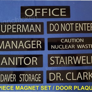 Funny Office Door Signs / Plaques -  Gag Gift, Office Prank, Funny Signs, 9 piece set, name plate