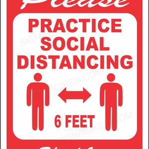 social distancing sign, public health, signs