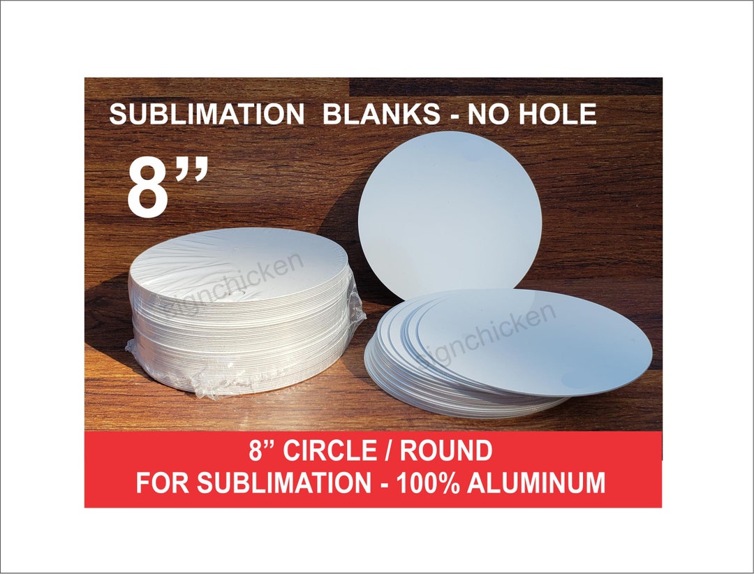 30 Pieces, Sublimation, CIRCLE BLANKS, 8 Diameter, White, Aluminum / Dye  Sub Blanks, Rounds, NO Hole 