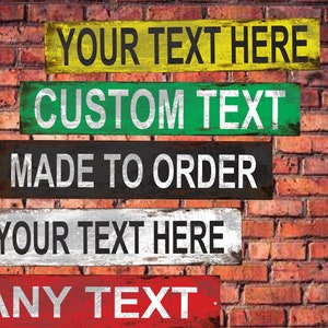 STREET SIGN - Full Color, No Border - Custom Text - Any name, decor, gift, metal sign