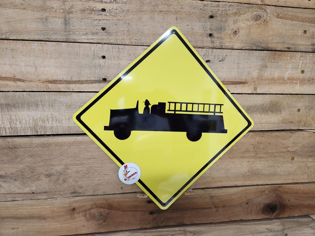 Fire Truck Crossing, Fire Engine, Sign, Room Decor, Fireman, Fir House ...