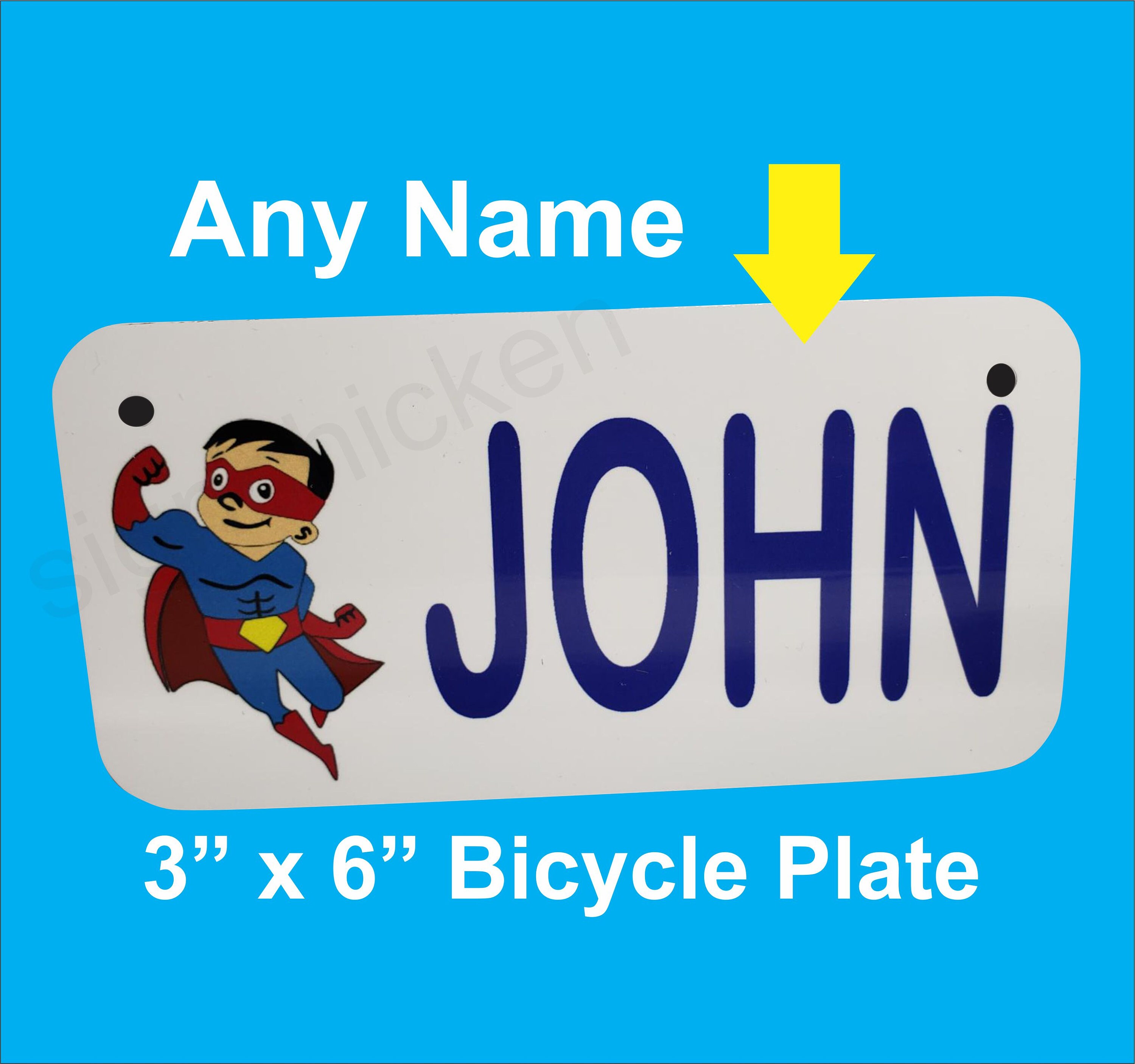 SUPER HERO BOY Custom Name Bicycle License Plate - Etsy Norway SUPER HERO BOY Custom Name Bicycle License Plate - Etsy Norway