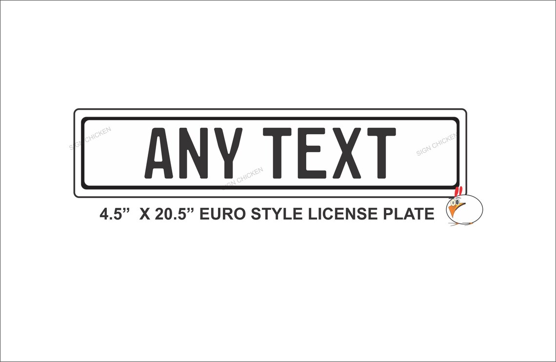 All WHITE Novelty Euro License Plate Custom Text European Etsy