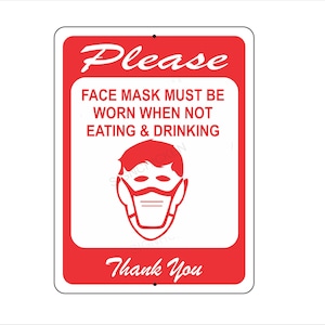 FACE MASK, social distancing sign, public health, signs, restaruant