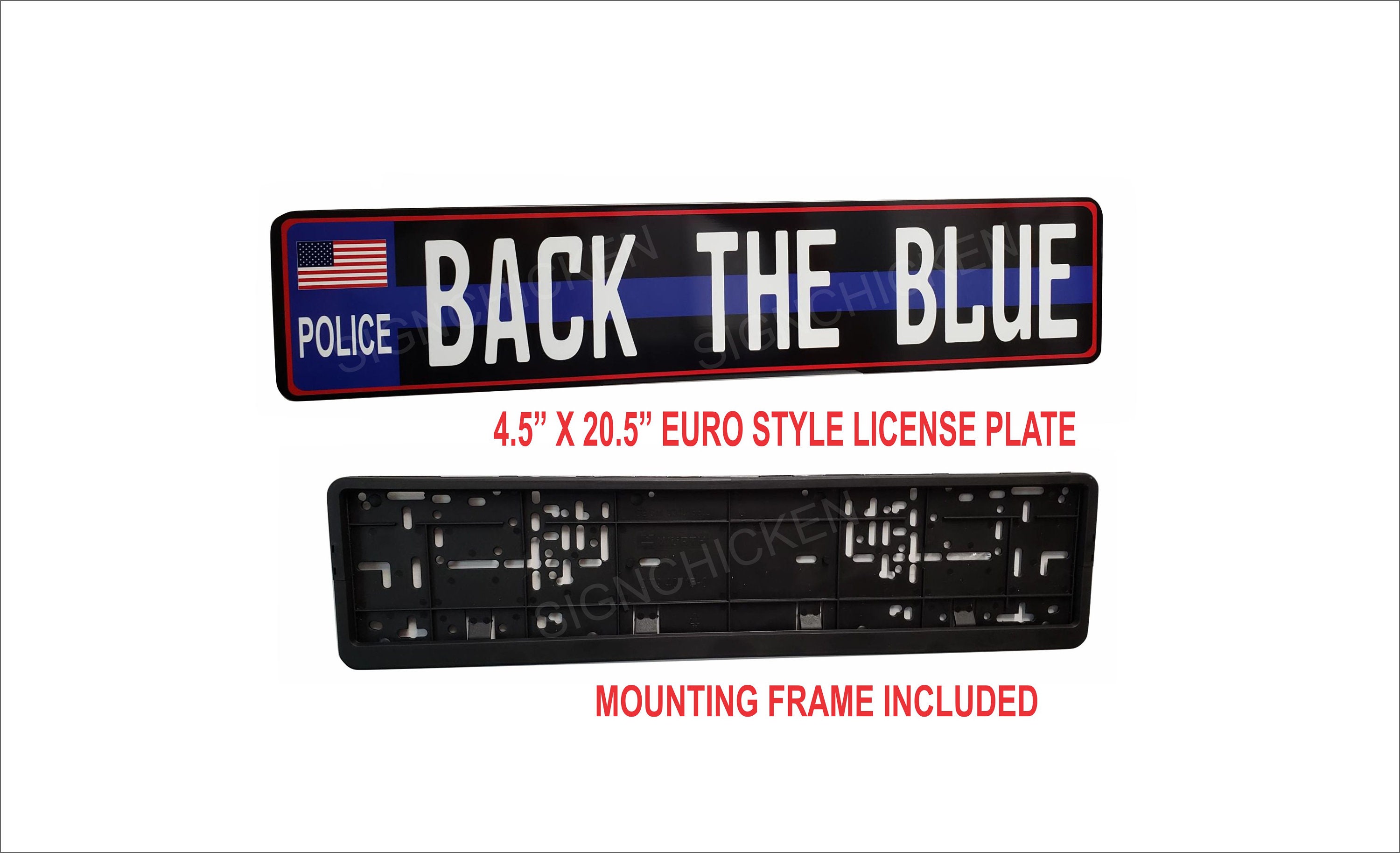 Back The Blue POLICE Novelty Euro License Plate European Etsy