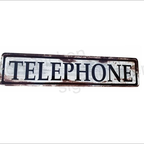 TELEPHONE sign, Rusty Look, decor, SIGNS, kitchen, bath, VINTAGE look