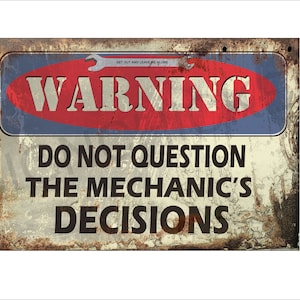 Funny Repair Shop sign, Mechanic, auto repair, workshop, garage sign, grease monkey