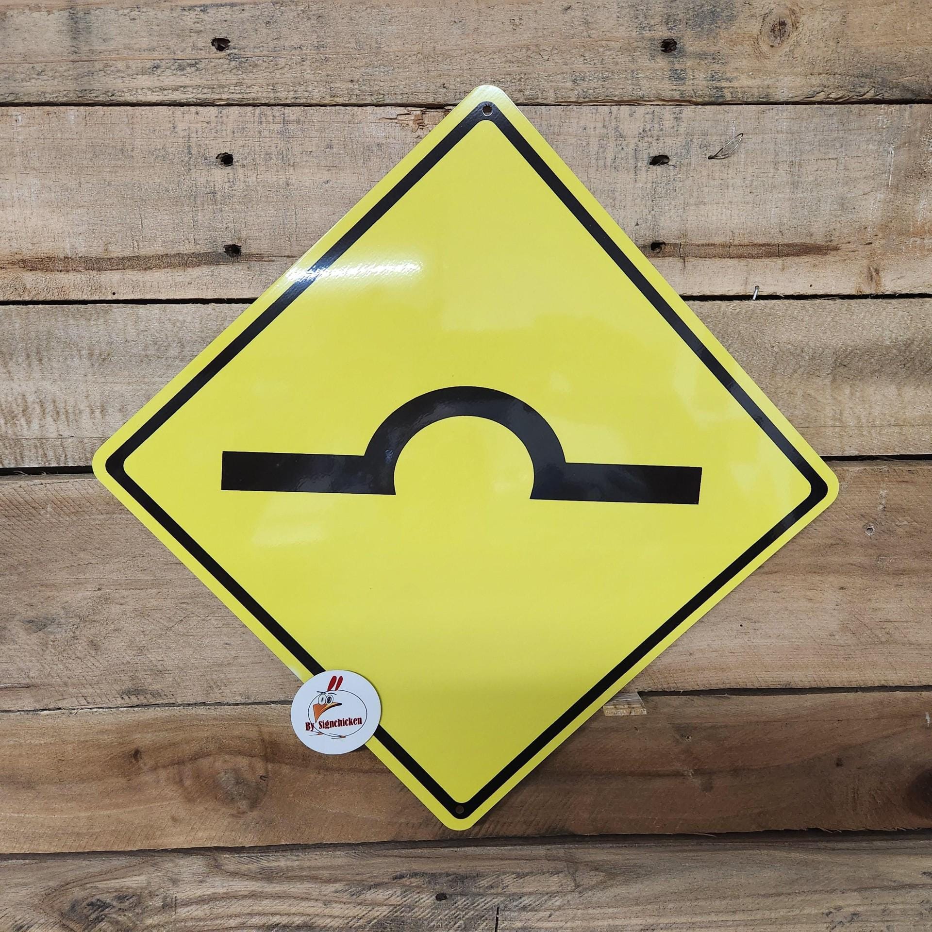 アメリカ輸入看板 BUMP標識　黄色 アメリカ輸入看板 BUMP標識黄色