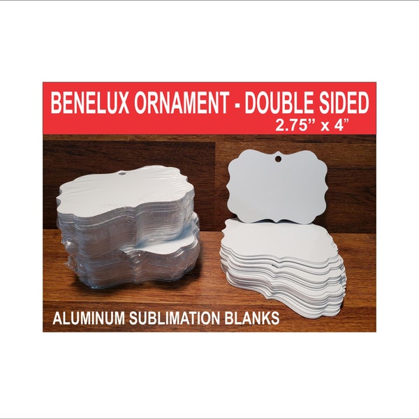 Sublimation, BENELUX ORNAMENT BLANKS, Double Sided White,  aluminum / dye sub blanks, rounds, ornaments -50 pieces