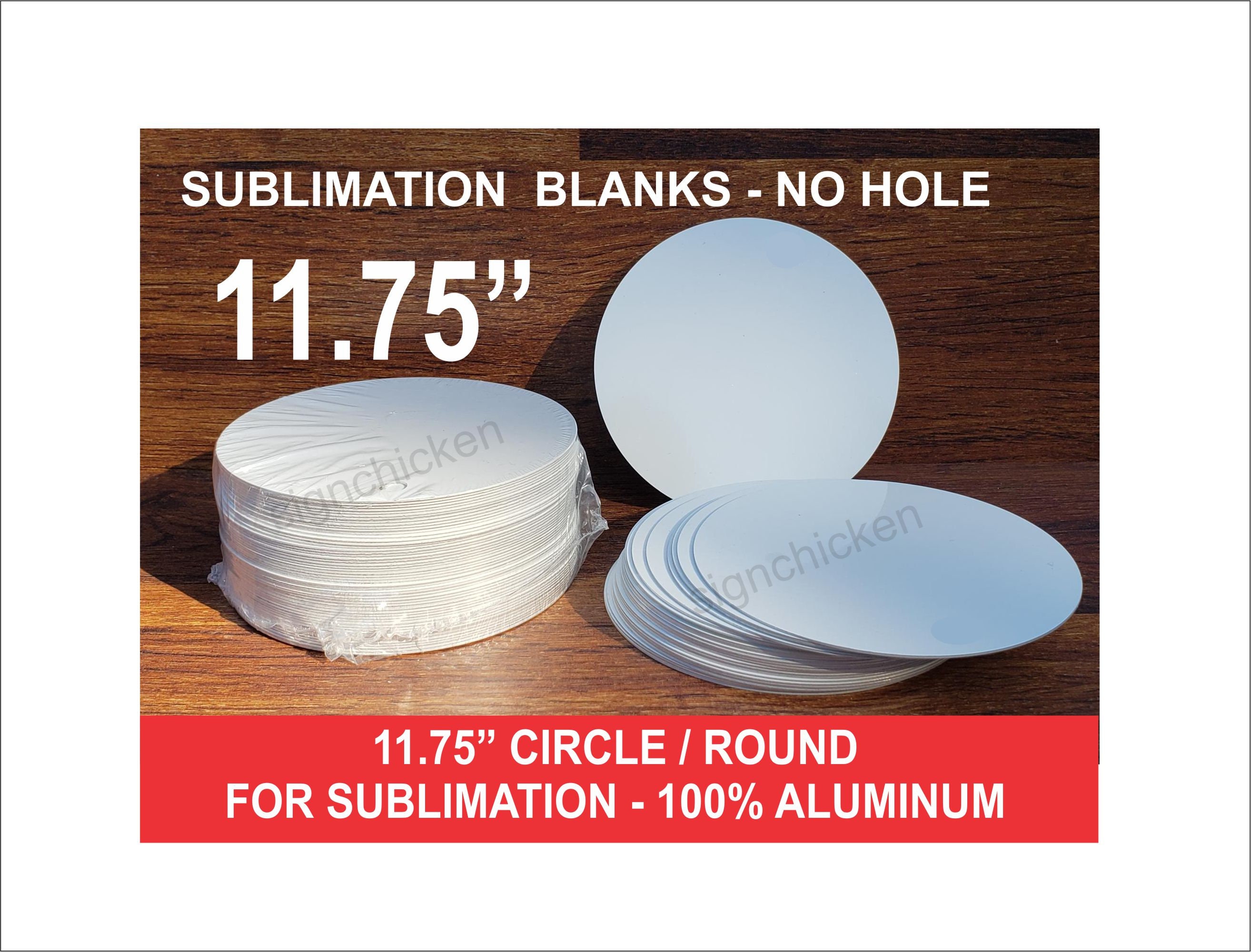Dye Sublimation Aluminum Clock Face Blank - 11.75 diameter