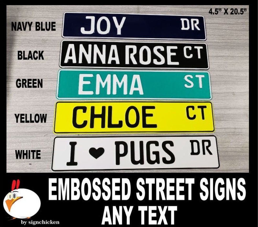 Custom Street Sign Sample Custom Personalized Street Sign, All Aluminum, Embossed - Etsy
