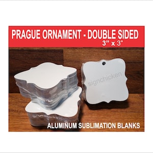 Sublimation, PRAGUE ORNAMENT BLANKS, Double Sided White,  aluminum / dye sub blanks, rounds, ornaments -50 pieces