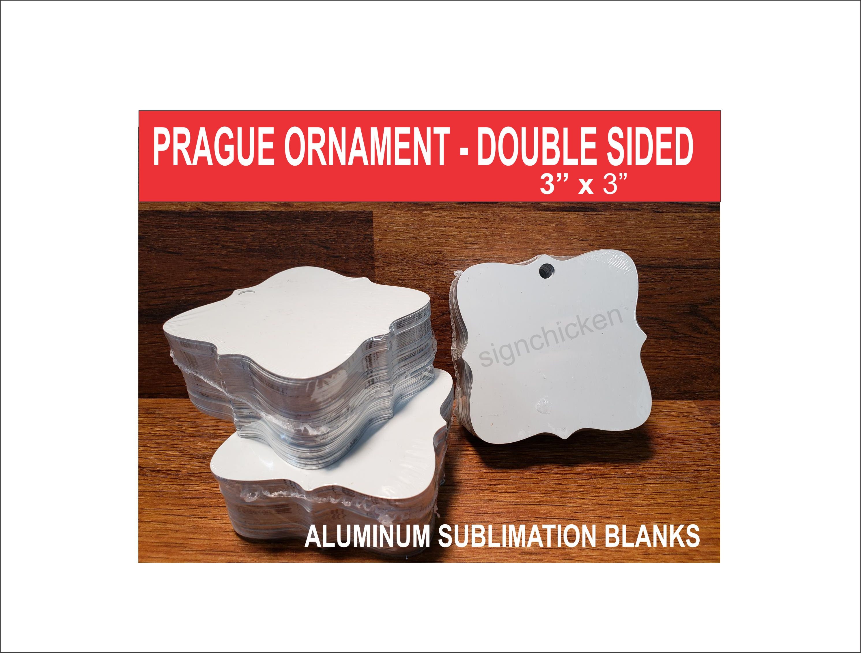 Sublimation, PRAGUE ORNAMENT BLANKS, Double Sided White, Aluminum / Dye Sub  Blanks, Rounds, Ornaments 50 Pieces 