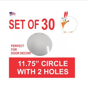 Sublimation Blanks, 2 HOLE - CIRCLEs, sign blanks, 11.75&quot; diameter, white front .025&quot; thick aluminum / Set of 30 pieces / dye sub blanks